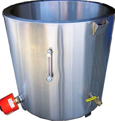 Professional grade water jacket melting tank for soap making.